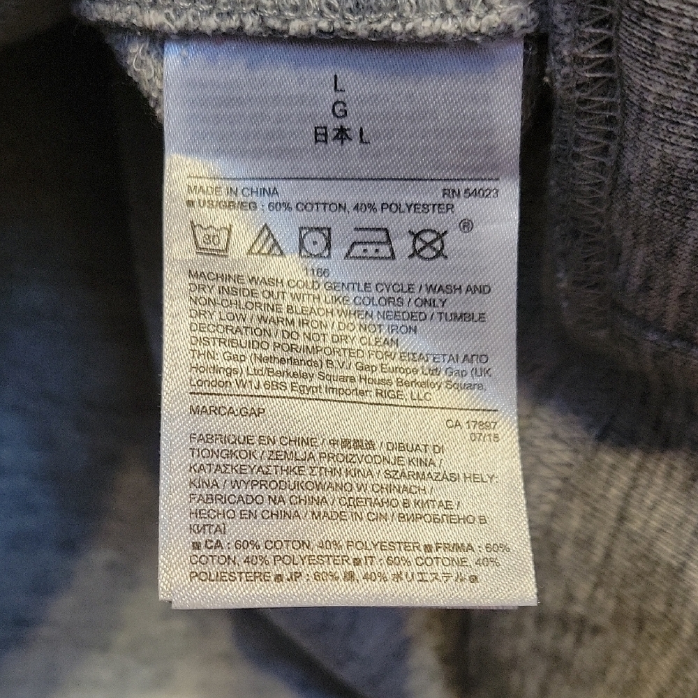 GAP Women's Light Gray Pullover Sweatshirt with Black Sparkly Logo Size Large - Picture 3 of 11